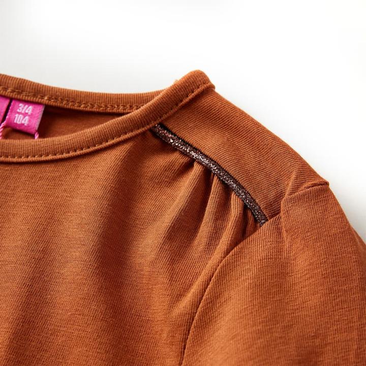 Produktbild VidaXL Kinder-Langarmshirt Cognac 140,Material: 95 % Baumwolle. 5 (140)