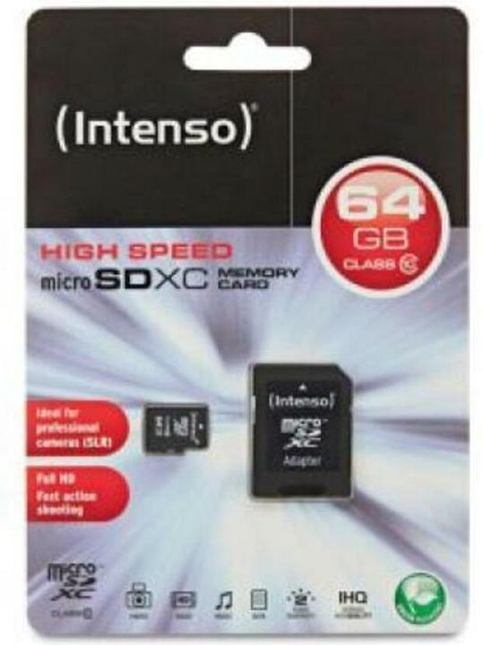 Produktbild Intenso microSD Class 10 (64 GB, microSDXC, U1)