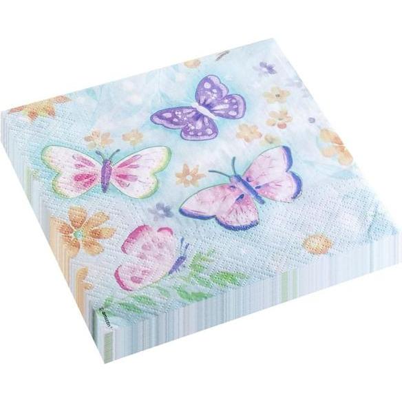 Magni, Servietten, Serviette 33x33cm Flutter Butterfly (16 x, 33 x 33 cm)