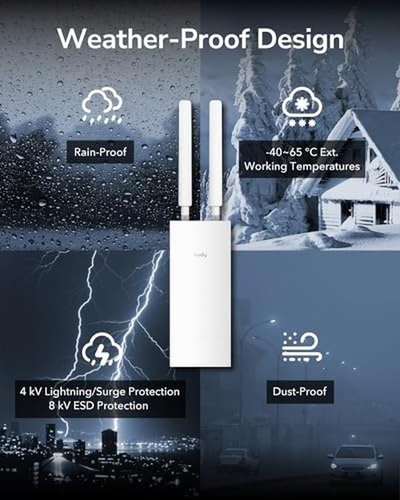 Actual product image Cudy Access Point AP1300 Outdoor AP Gigabit AC1200 Outdoor (867 Mbit/s)