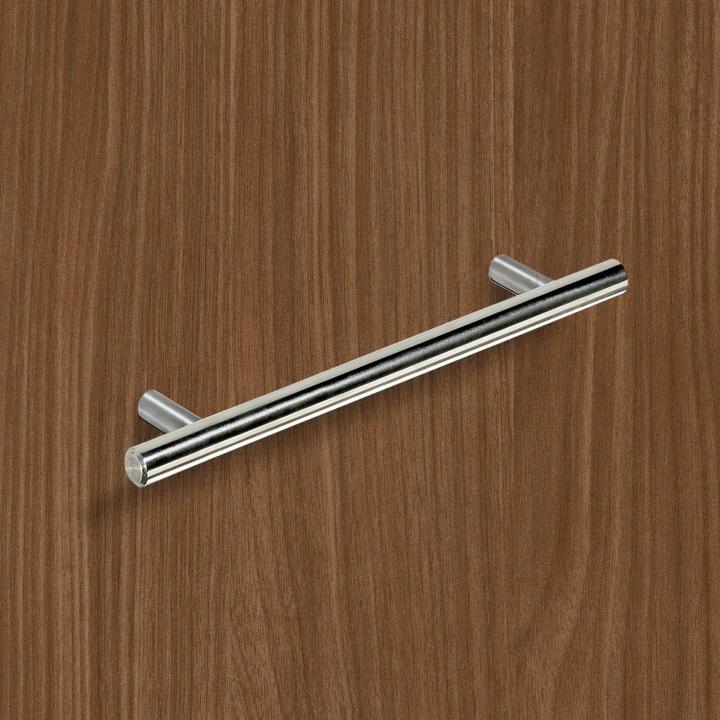 Actual product image Hettich Furniture handle Salvia brushed stainless steel 128 mm Ø 10 mm