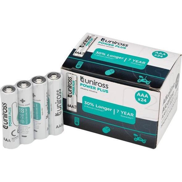 Uniross Batteri 24 stk AAA/LR03 Alkaline (24 Stk., AAA) (UPPAAABX24)