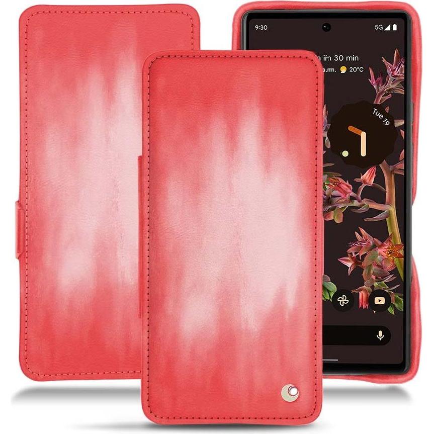 Noreve Lederschutzhülle horizontal (Google Pixel 6), Smartphone Hülle, Rosa