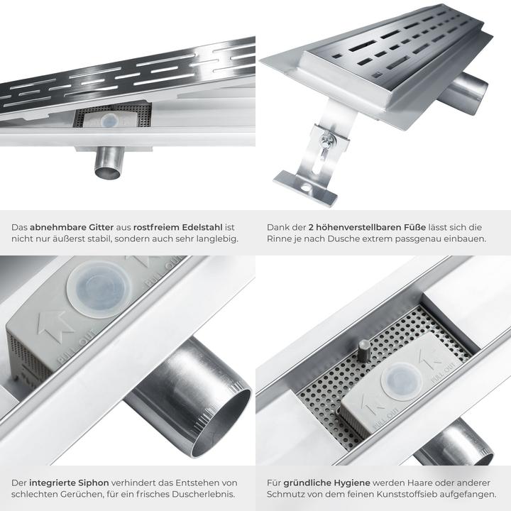 Immagine prodotto tectake Canale doccia (900 mm)