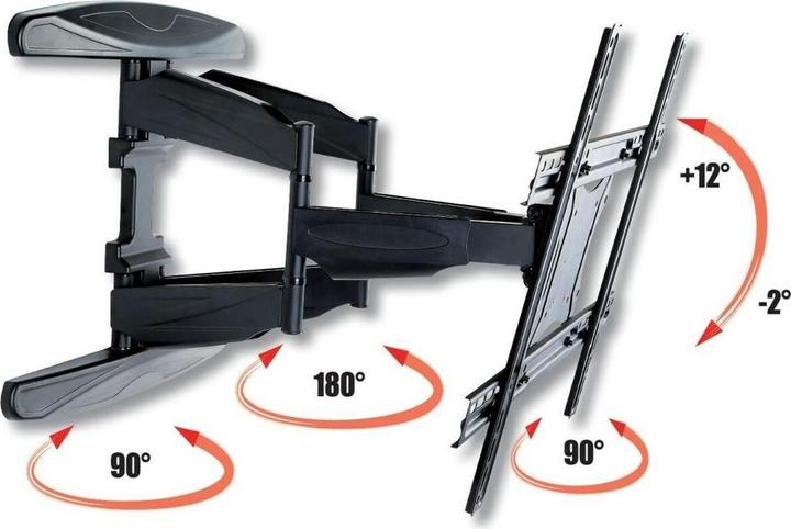 Image du produit Techly Kit de montage (support mural entièrement mobile) - pour écran plat - noir (Mur, 80", 50 kg)