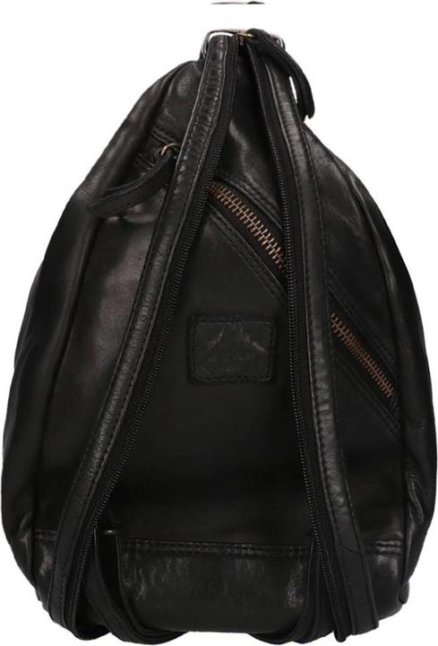 Actual product image Bear Rock Bear Design Backpack Cow Lavato Leather - Black