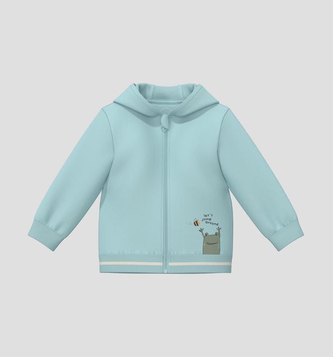Produktbild s.Oliver Sweatshirt Jacke Unisex Sweatshirt-Jacke mit Kapuze und Frontprint (92)