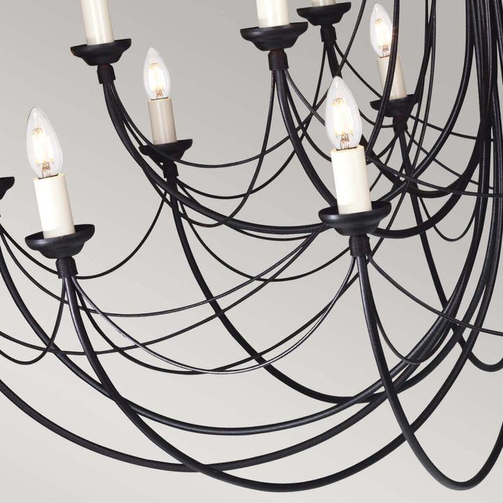 Produktbild Elstead Lighting Carisbrooke Kronleuchter E14 18-fach Schwarz, Made in UK (143 cm)