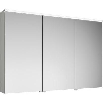 burgbad, Spiegelschrank, Eqio Spiegelschrank mit horizontaler LED-Beleuchtung und Waschtischbeleuchtung, 3 Türen, mi