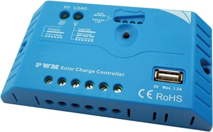 Velleman PWM SOLAR CHARGE CONTROLLER WITH USB OUTPUT - 10 A - 12/24 VDC