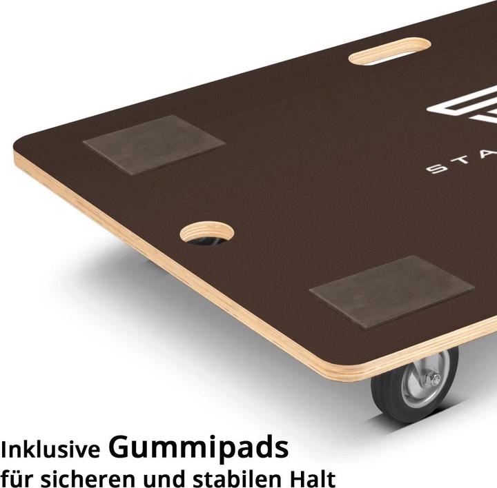 Immagine prodotto Stahlwerk Rollwagen mit Handgriff bis 300 kg 90x60 cm Rollbrett Transportroller (300 kg)