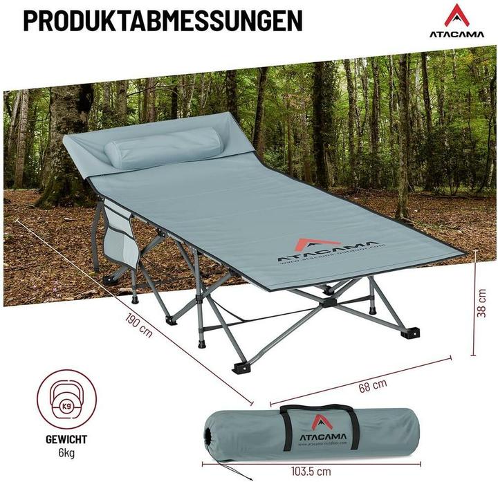 Produktbild Atacama XXL Feldbett Dunkelgrau