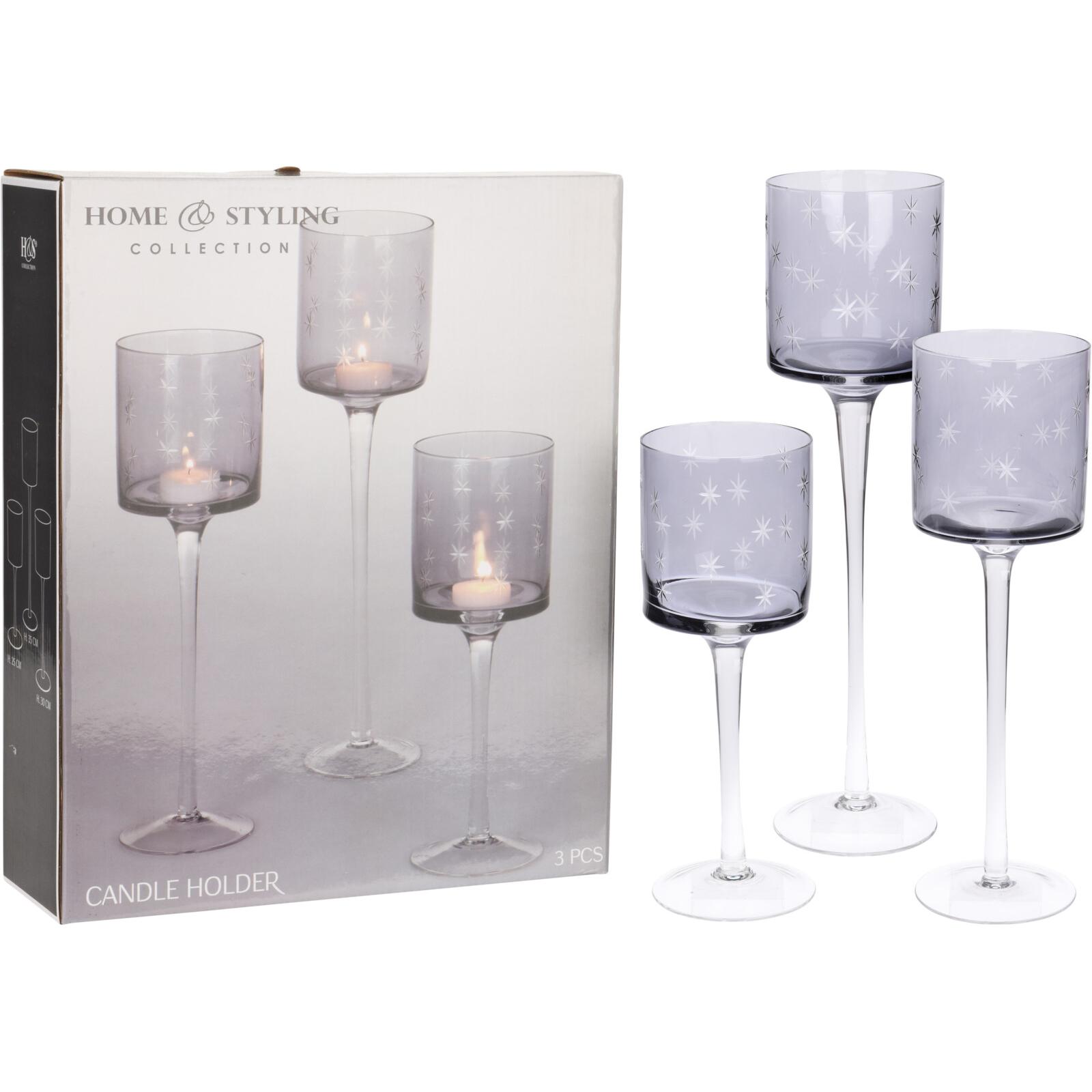 Excellent Houseware, Kerzenständer, Kerzenständer Set 3teilig