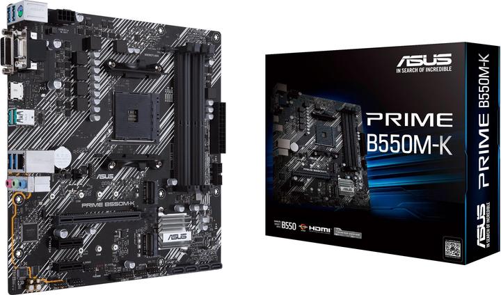 Actual product image ASUS PRIME B550M-K (AM4, AMD B550, mATX)