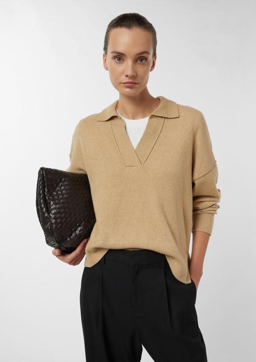 Immagine prodotto Comma Strickpullover Polopullover aus Baumwollmix mit modernem V-Ausschnitt und Cashmere Touch (38)