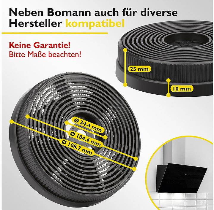 Produktbild Bomann KF 571 2 Stück, Aktivkohlefilter für DU 774/7602 schwarz