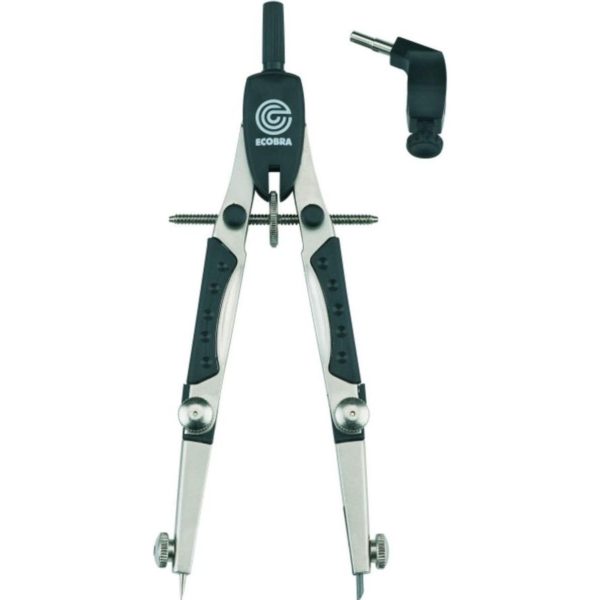 Ecobra Schnellverstell-Zirkel New Style mit Adapter, Zirkel, Silber