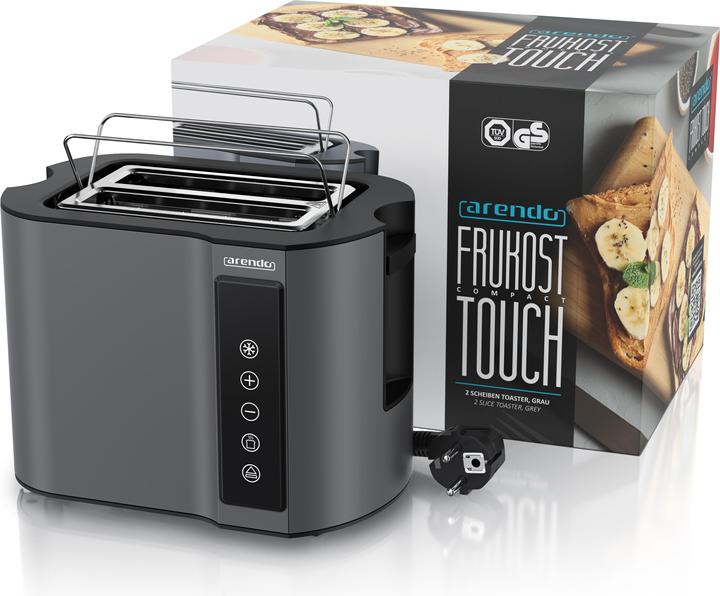 Actual product image Arendo Toaster stainless steel 2 slices short slot, display with remaining time indicator, touch panel