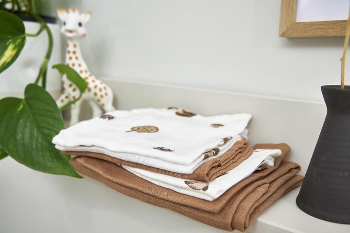 Actual product image Meyco Baby Forest Animals Washcloths - Pack of 3 - muslin - toffee
