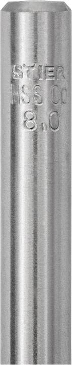 Produktbild Stier Spiralbohrer 8 mm Premium HSS-E Co5 DIN 338 135° (8 Millimeter)