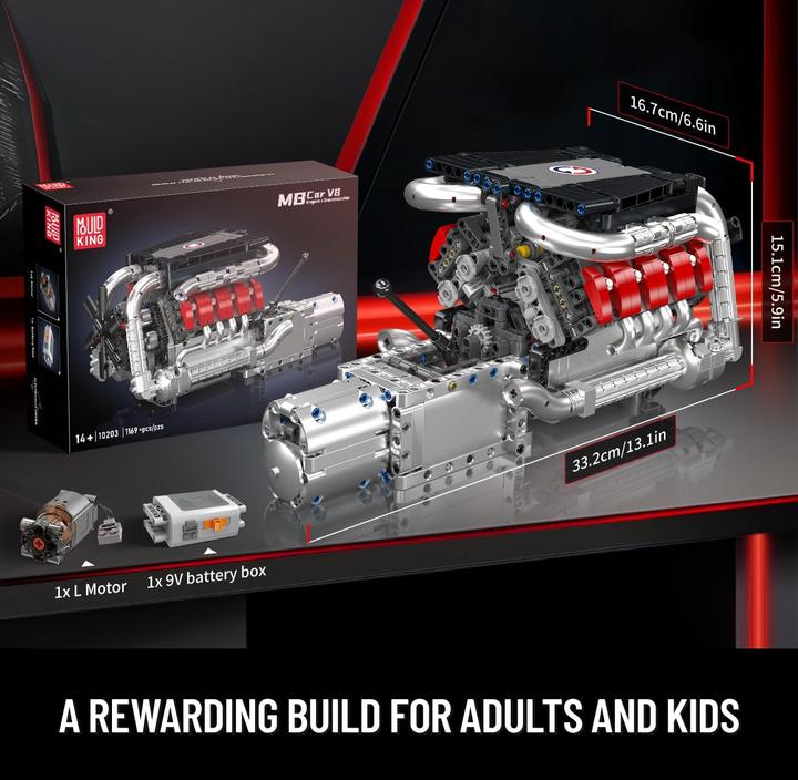Actual product image Mould King MB 8-Zylinder Motor