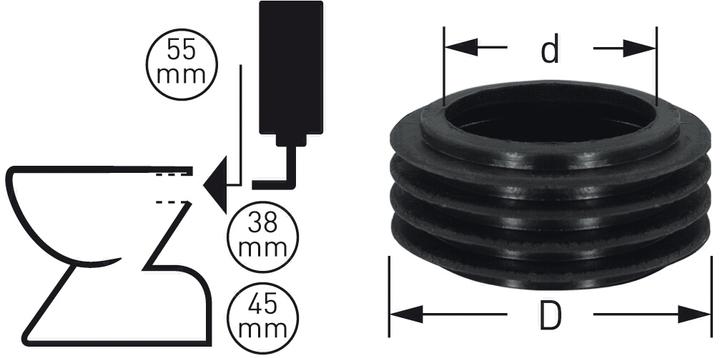 Image du produit Magni Connecteur en caoutchouc Stedo Euro, noir
