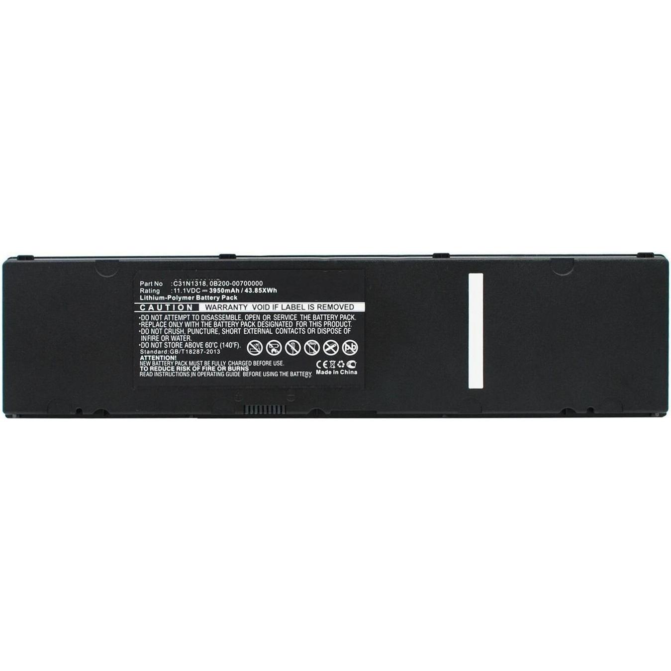 CoreParts Laptop Battery for Asus (1 Zellen, 3950 mAh), Notebook Akku, Schwarz