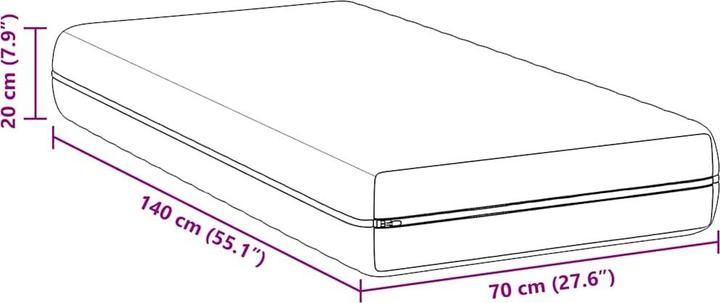 Produktbild vidaXL Matratzen Komfort (Federkern, 70 x 140 cm)