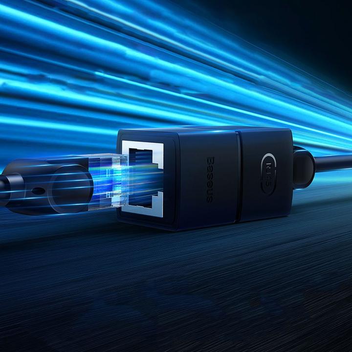 Actual product image Baseus AirJoy Series Ethernet cable connector RJ-45 2 pcs - black (RJ45)