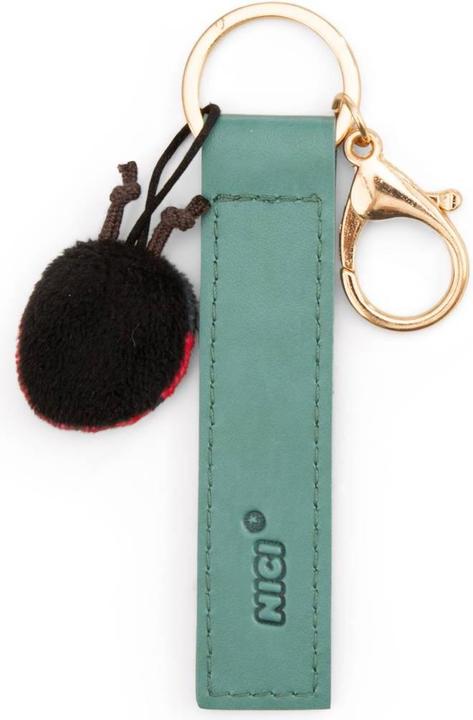 Actual product image Magni NICI Schlüsselanhänger Viel Glück! Kunstlederband mit Marienkäfer grün 10cm