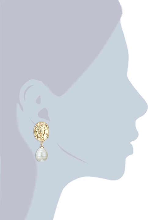 Produktbild Lulu & Jane Messing Muschelkernperle gelbgold - 33338 (Messing)