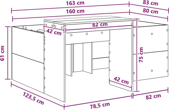 Produktbild vidaXL Bettrahmen (80 x 160 cm)