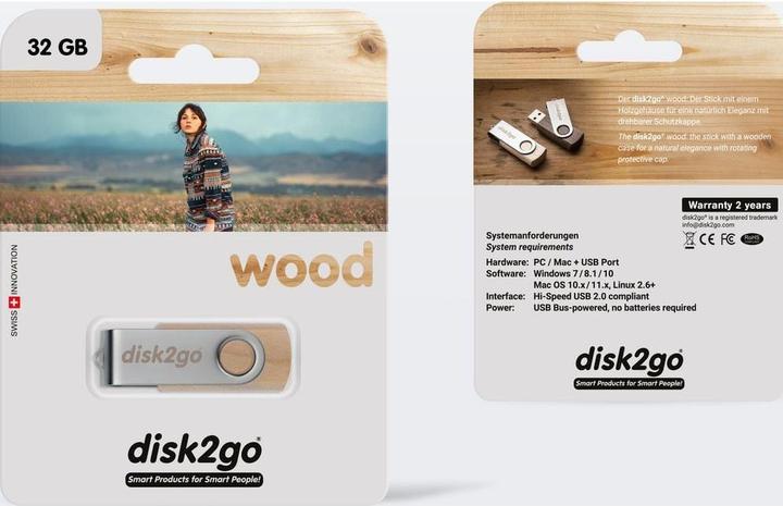 Image du produit Disk2go Bois (32 Go, USB-A)