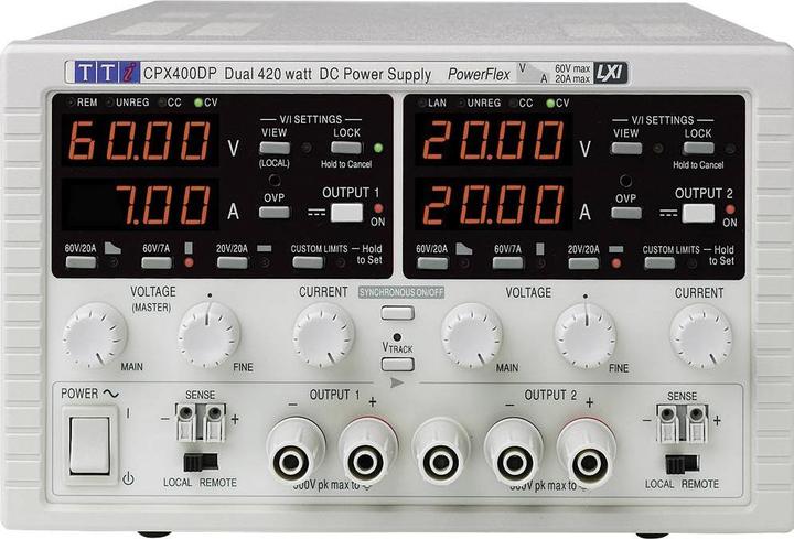 Actual product image Aim TTi CPX400DP Laboratory power supply unit, adjustable 0 - 60 V/DC 0 - 20 A 840 W LAN, LX