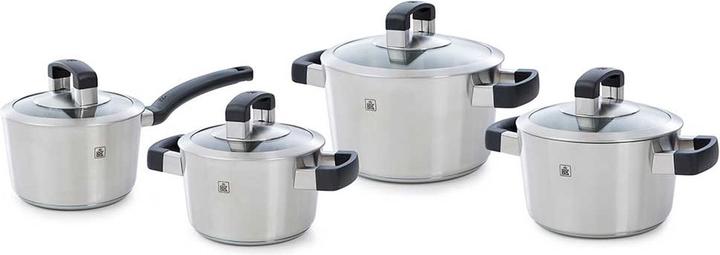 BK Conical Cool Glas Panne Set - 4-delig - RVS deksels - Inductie (Set de poêles + casseroles, Acier inoxydable)