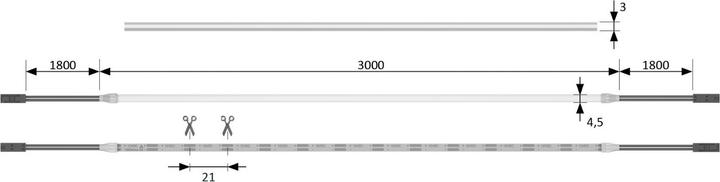 Actual product image Halemeier Versa Linear mini 12VDC ww L=3m 6W/m (Warm white, 300 cm, Indoor)