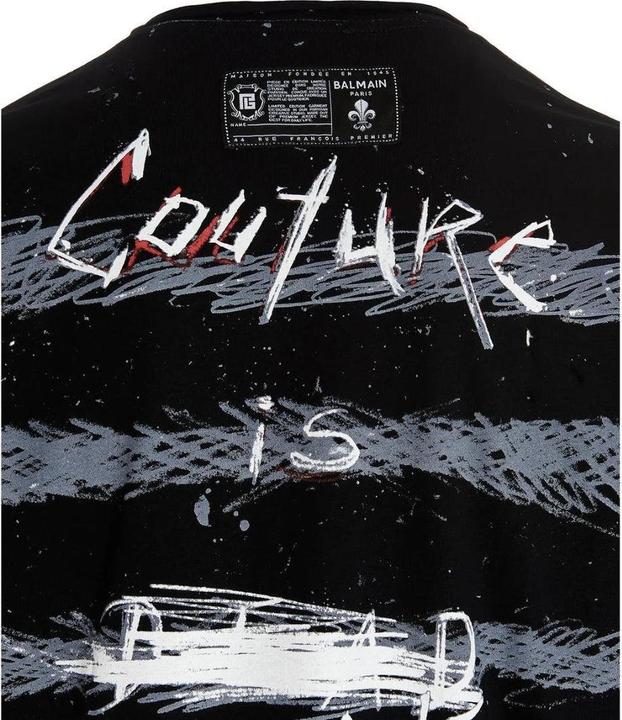 Actual product image Balmain Mens Paris Graffiti Logo T-Shirt (L)