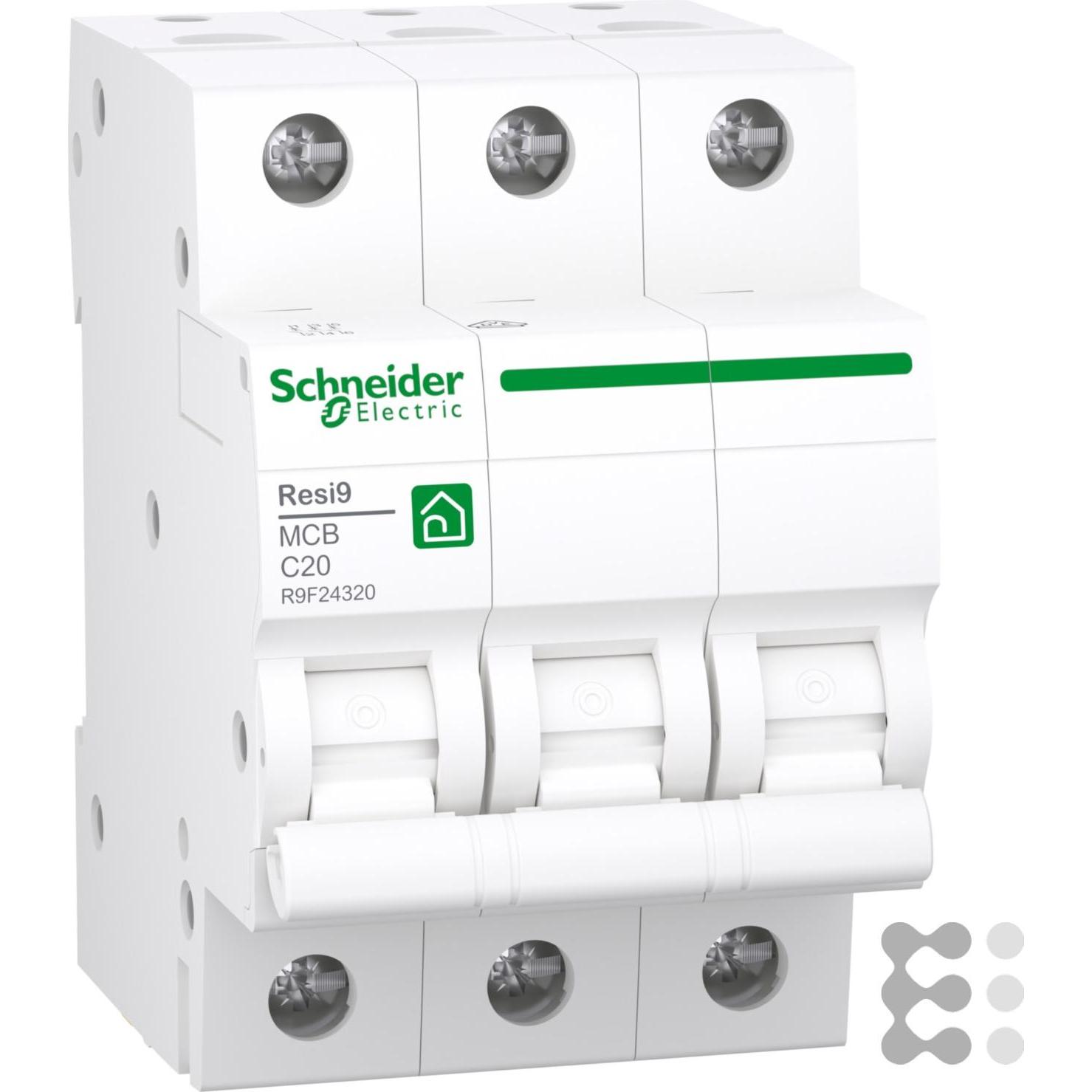 Schneider Electric, Schutzschalter, SE R9F24320 Leitungsschutzschalter Resi9 3P, 20A, C Charakteristik, 6kA