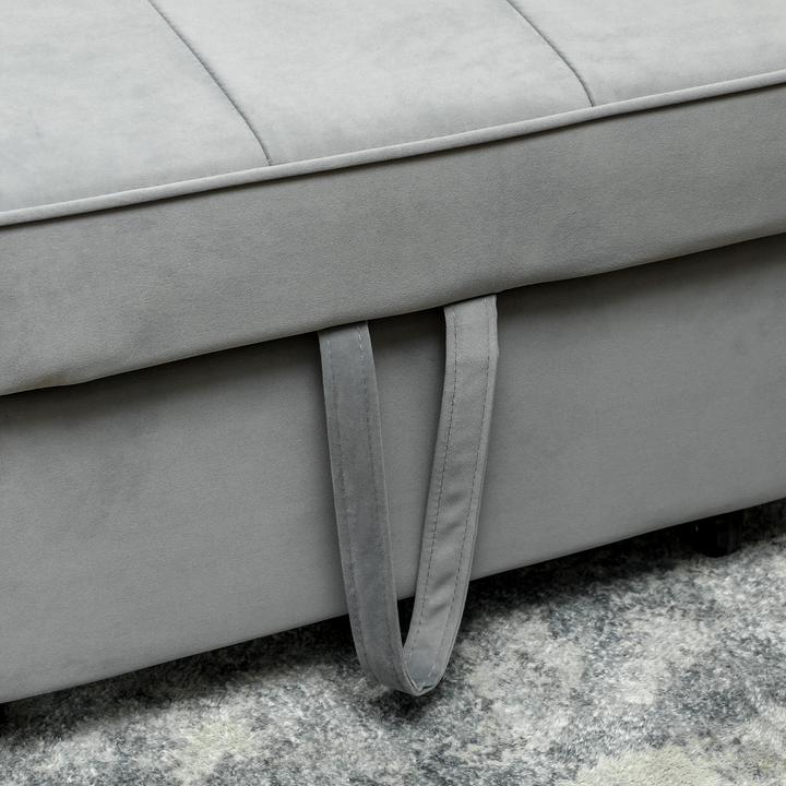 Produktbild Homcom Schlafsofa Polyester, Eukalyptusholz Grau (2-Sitzer)
