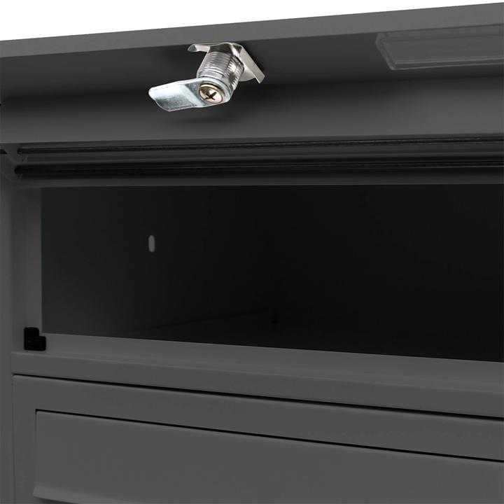 Produktbild Wiltec 4er Briefkastenanlage schwarz 270x513x1500mm Standbriefkasten Briefkasten