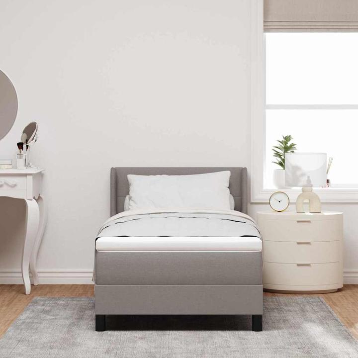 Produktbild VidaXL Boxspringbett Mit Matratze Stoff Taupe (90 x 190 cm)