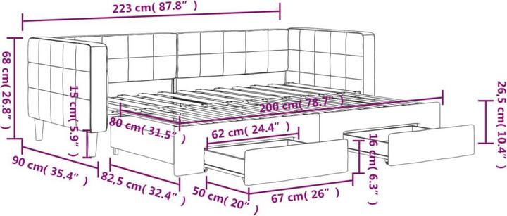 Produktbild vidaXL ausziehbares Tagesbett