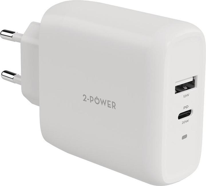 2-Power Wall Charger PD 20W USB-C & 12W USB-A (20 W, 2 ports)
