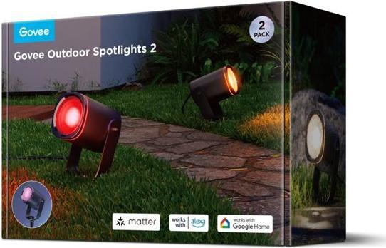 Actual product image Govee Outdoor Spotlights 2-Pack (IP44, IP65, IP67)