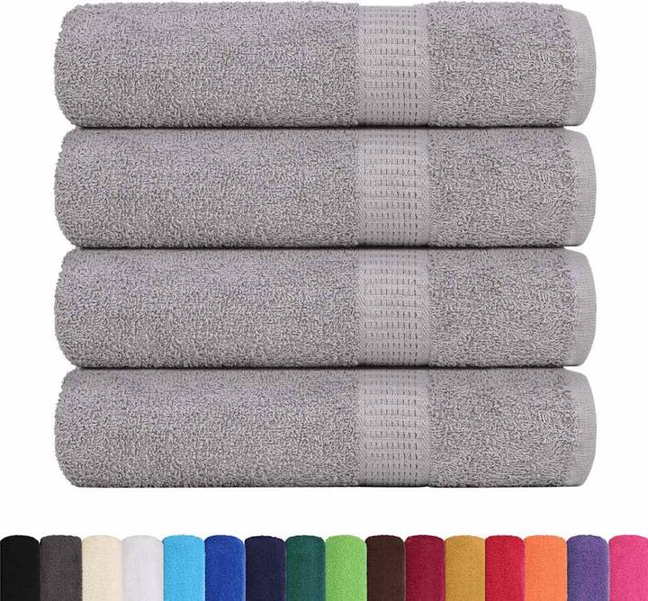 Actual product image vidaXL Towels 4 pcs. Grey 50x100 cm 360 g/m² 100% cotton Bath towel (50 x 100 cm)