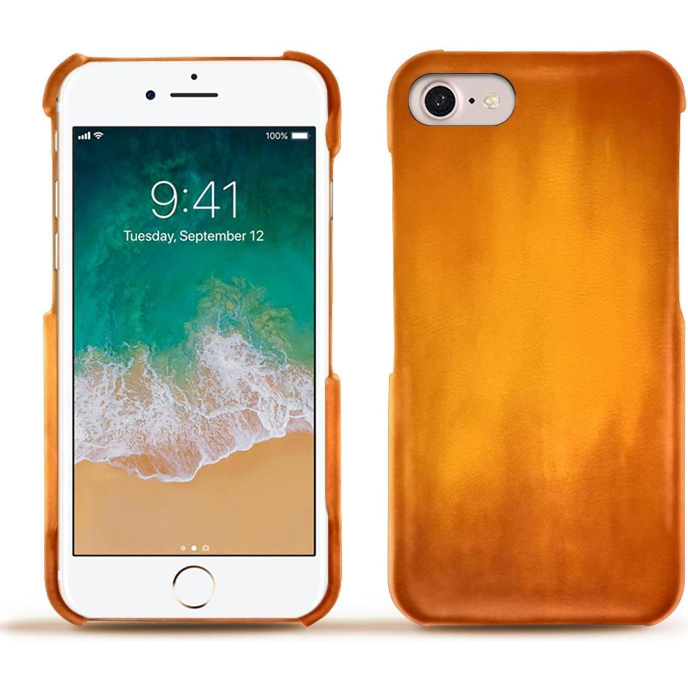 Noreve Lederschutzhülle (Apple iPhone 7), Smartphone Hülle, Orange