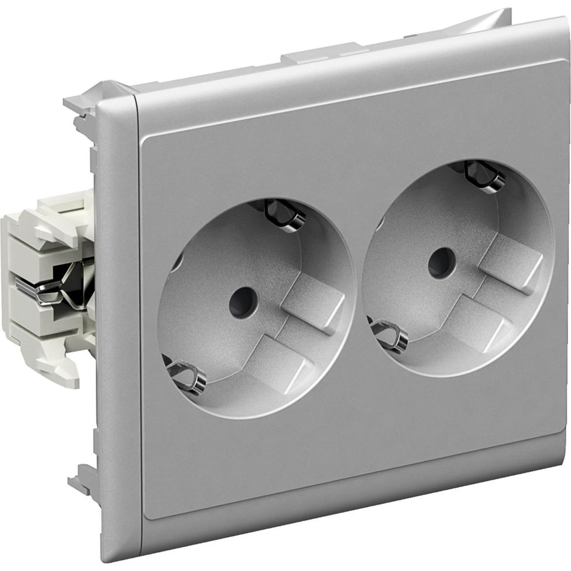 Schneider Electric, Steckdose, SE 5940013 Schukosteckdose CYB-PS 37grad Slave 2-fach 16A/250V anreihbar Master/