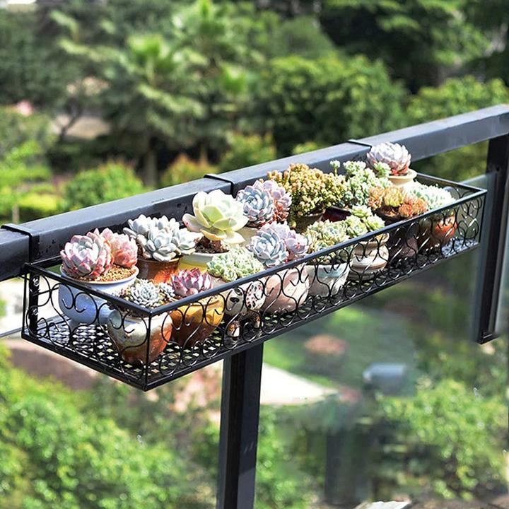 Actual product image Pealov Flowerpot Holder Balcony Metal 60x20x12cm