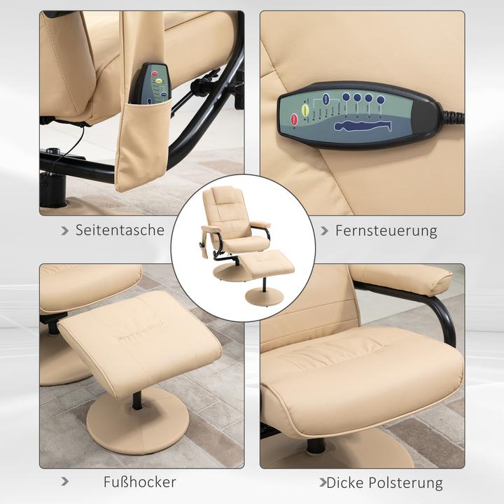 Image du produit Homcom Fauteuil TV Entspannung-Pur, fauteuil et pouf pivotants