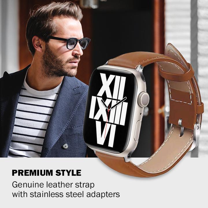 Actual product image Crong Noble strap - genuine leather strap for the Apple Watch 42 (Cowhide, 3, 4, 9, Extremist, Apple Watch Series 1)